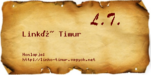 Linkó Timur névjegykártya